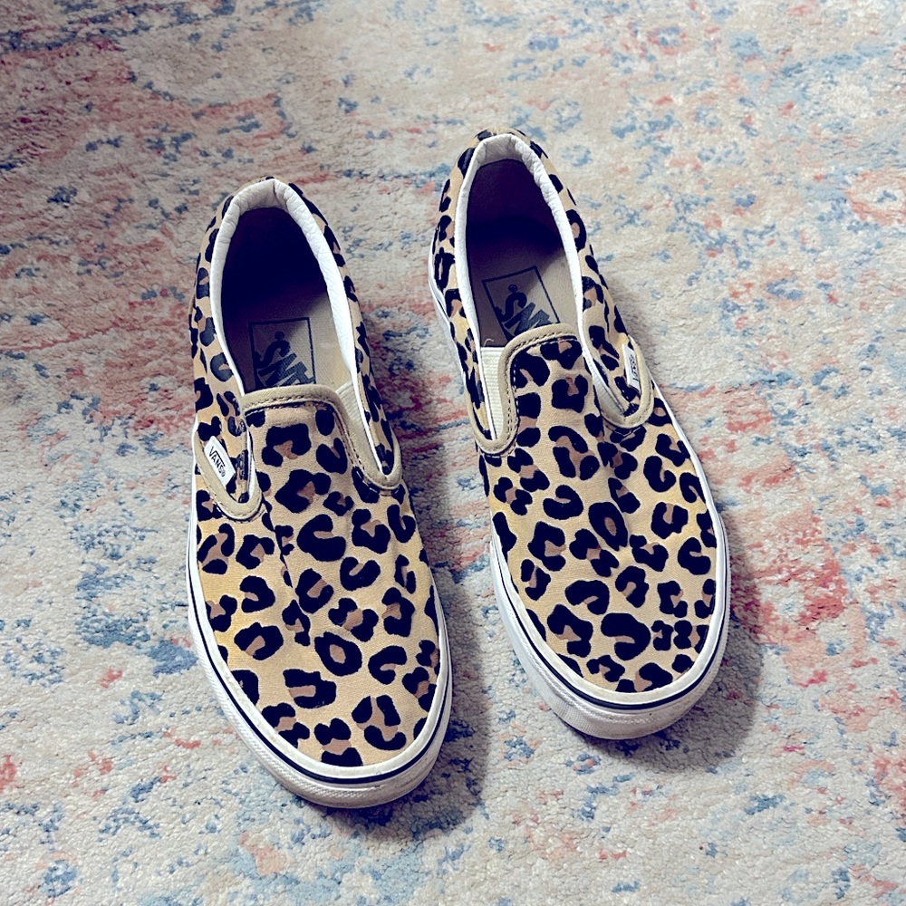 Vans Leopard Print Slip-On Sneakers